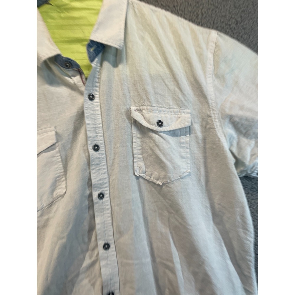 Thread And Cloth Shirt Mens Size XL  White  Button Up Short  Sleeve Pocket